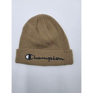Champion Knit Beanie Hat Tan Unisex OSFA‎